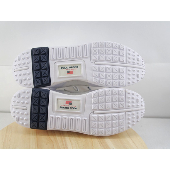 Polo Ralph Lauren Sport PS200‎ Men\'s White Navy Red Low 14 Lifestyle Sneakers
